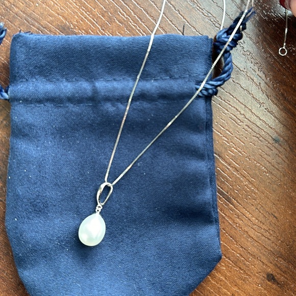NWT 14kt white gold freshwater pearl necklace - Picture 5 of 6